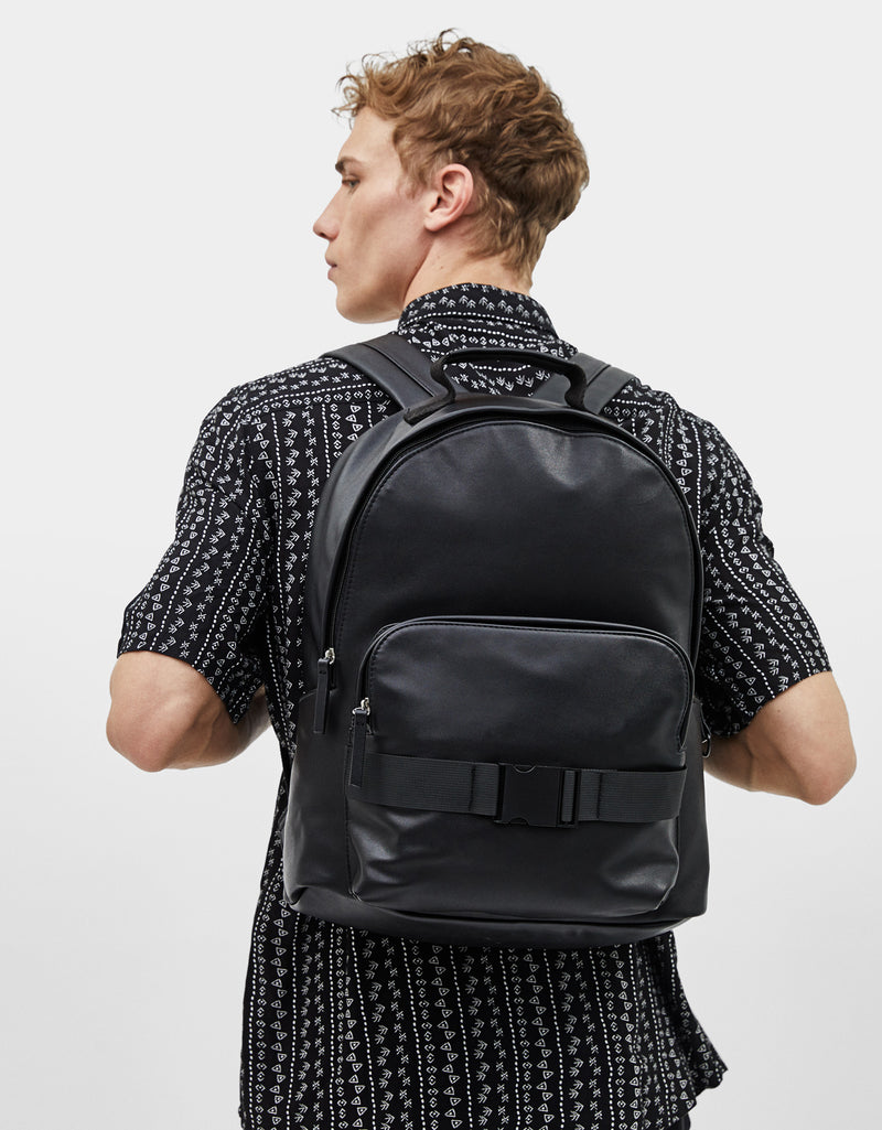 Faux leather backpack