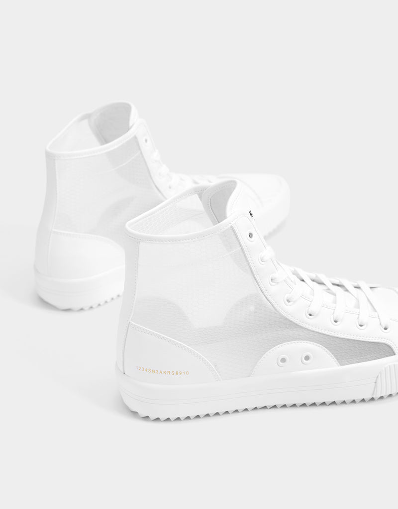 Men’s transparent high-top trainers