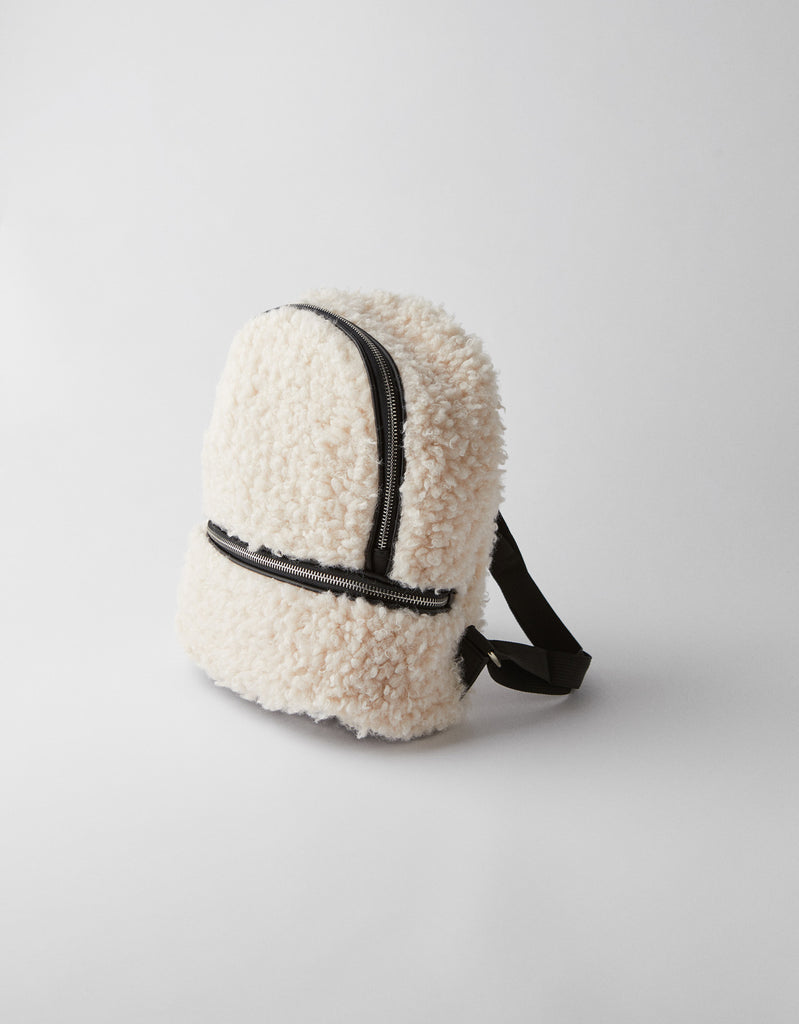 Faux shearling backpack